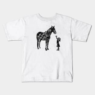 Little girl with horse Kids T-Shirt